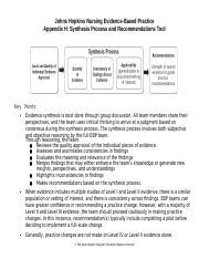 Appendix H Doc Johns Hopkins Nursing Evidence Based Practice