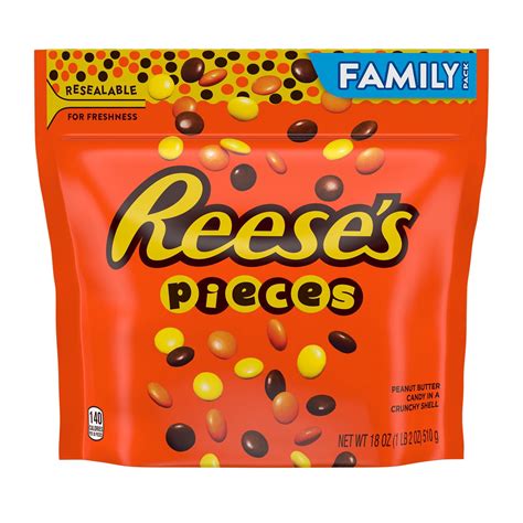 Reese's Pieces Peanut Butter Candy, Family Pack 18 oz - Walmart.com