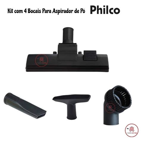 Kit Bocal Piso Rodo 3 Bico Canto Escova Aspirador Philco 32mm N