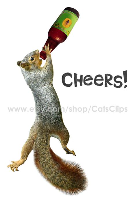 Squirrel Beer Cheers Printable Card Etsy