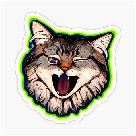 Cat Yell No Background Sticker For Sale By Oatmealcrispies Redbubble