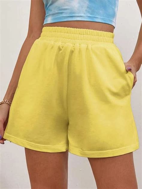 Elastic Waist Wide Leg Shorts Fashion Wide Leg Elastic Waist