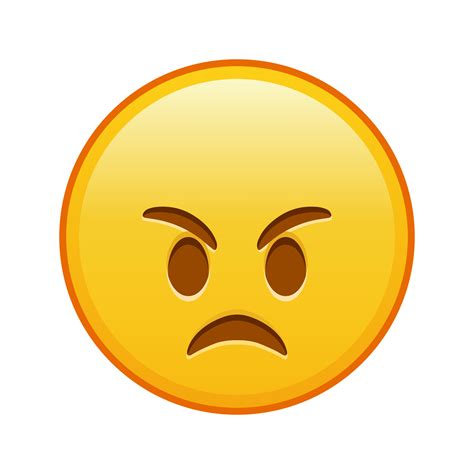 Angry Face Large Size Of Yellow Emoji Smile Vector Art At Vecteezy