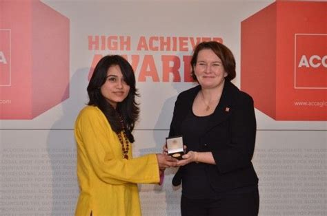 Chief Executive Of Acca Helen Brand Presented The Acca Gold Medal To Ms