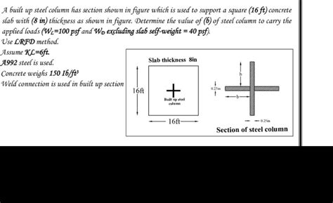 Answered A Built Up Steel Column Has Section Bartleby