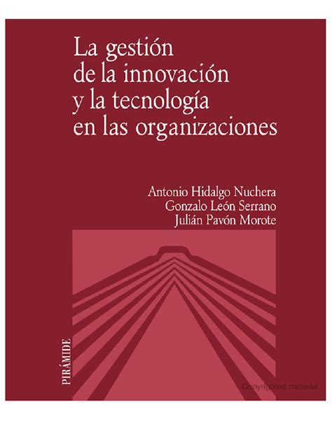 La Gestión De La Innovación Y La Tecnología En Las Organizaciones Pdf