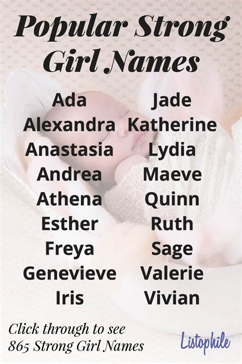 Powerful Girl Names Strong Baby Girl Names Strong Names Unique Girl