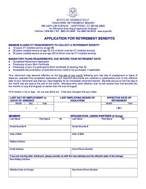 Fillable Online Retirement Application Sharpschool Fax Email Print