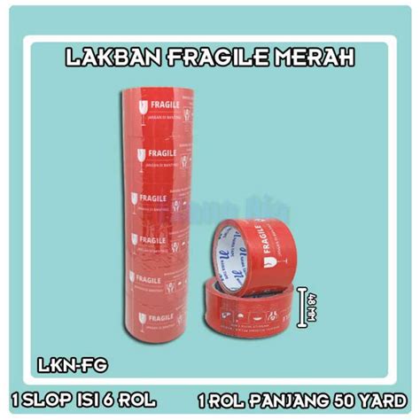 Jual Lakban Fragile Merah Ukuran 48 Mm X 50 Y Duct Opp Tape Fragile