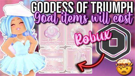 THE GODDESS OF TRIUMPH SET GOAL ITEMS WILL COST ROBUX Roblox Royale