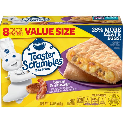 Pillsbury Toaster Scrambles Bacon Sausage Frozen Breakfast Oz