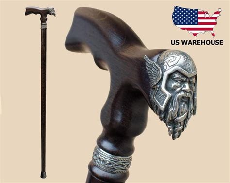 Custom Walking Cane With American Indian On The Top Hand Carved Handle