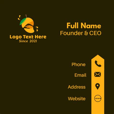 Mango Fruit Juice Business Card Brandcrowd Business Card Maker