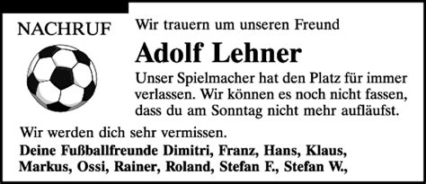 Traueranzeigen Von Adolf Lehner Mittelbayerische Trauer