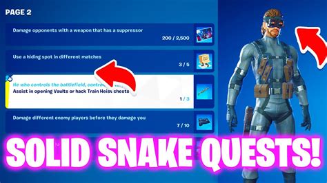 How To Complete Solid Snake Quests In Fortnite All Solid Snake