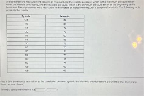 Solved Solve Please And Thanks A Blood Pressure Measurem