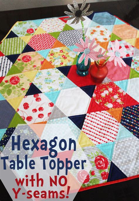 Precut Hexagon Honeycombs Happy Go Lucky Quilted Table Topper