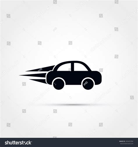 Car Speeding Vector Icon Stock Vector Royalty Free 205455784