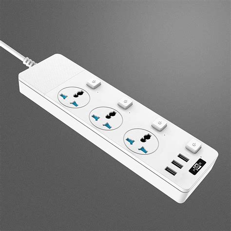 E Mei Jia Fireproof Pc Extension Lead With Usb Ports Way Outlets