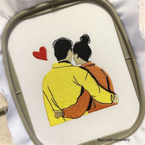 Couple In Love Machine Embroidery Designs Barvnaembroidery