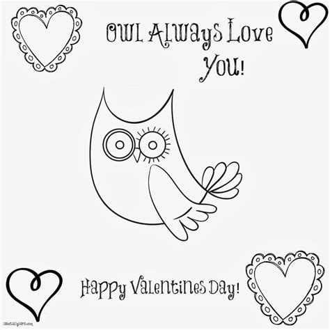 Valentine Owl Coloring Page Coloring Pages