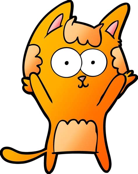 Gato Feliz De Dibujos Animados Vector En Vecteezy