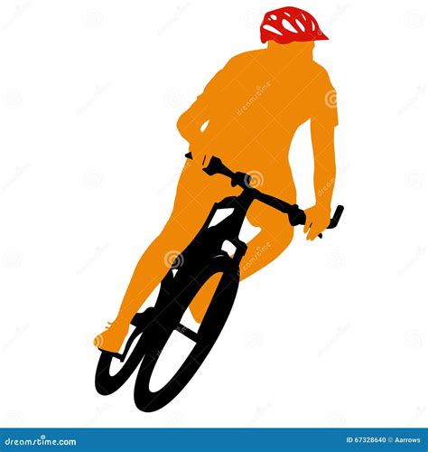 Silhouette Of A Cyclist Male Vector Illustration Stock Vector