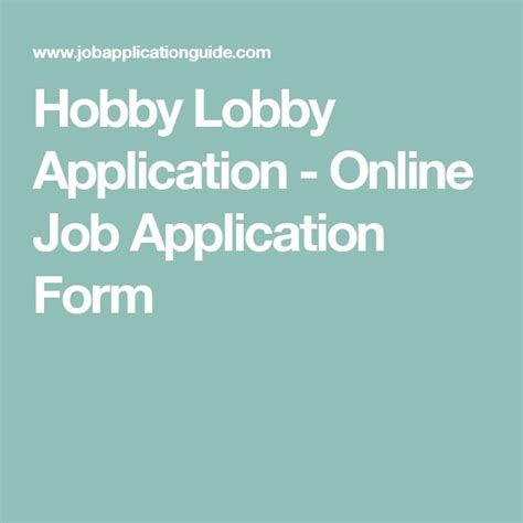 Hobby Lobby Printable Application Form Printable Forms Free Online