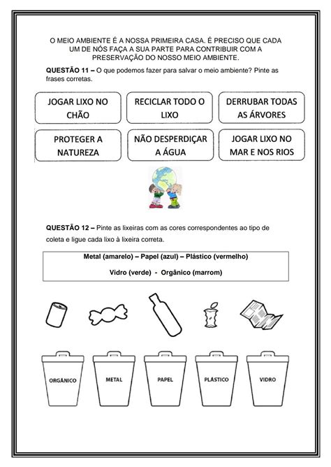 Gavetinha De Atividades Reciclagem Atividade