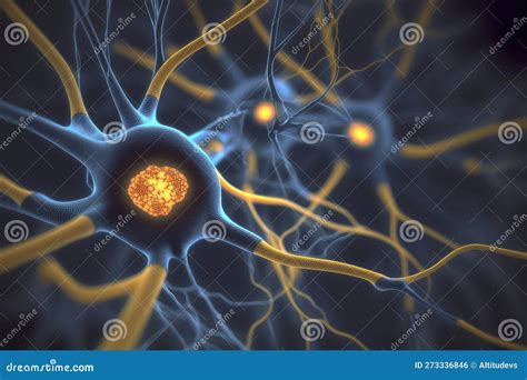 Close-up of Synapses, with Electrical Impulses Jumping between Neurons ...