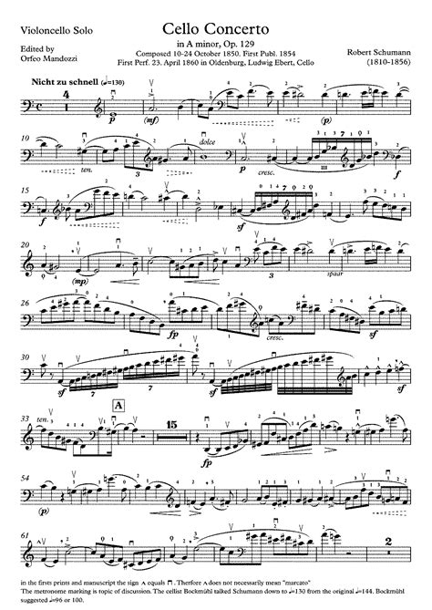 Cello Concerto Op129 Schumann Robert Imslp Free Sheet Music Pdf