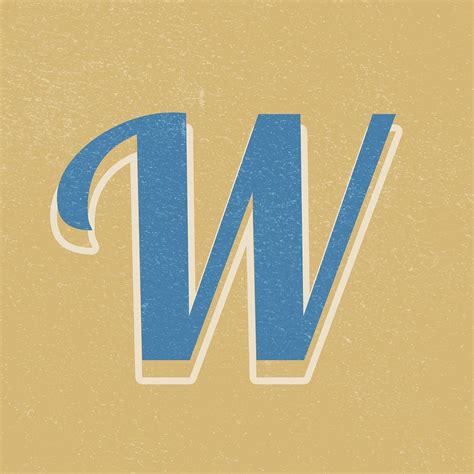 Download Premium Psd Image Of Letter W Bold Retro Display Font