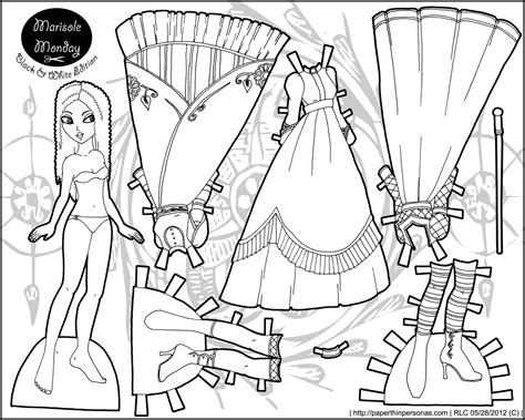 Princess Paper Dolls Coloring Pages