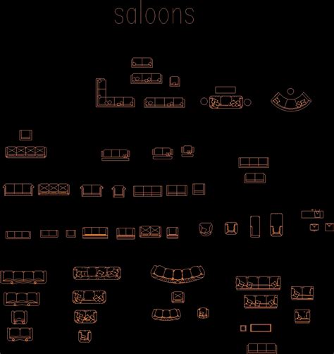 Salon Furniture 2D DWG Block For AutoCAD Designs CAD