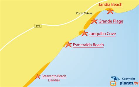 Top Beaches In Spain Map - United States Map