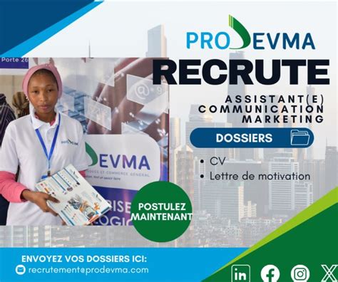 Prodevma Recrute Assistant Marketing Et Communication H F Y A Bara