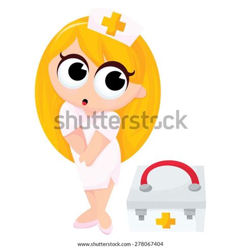 Cute Blonde Nurse First Aid Kit Stock Vector Royalty Free 278067404 Shutterstock