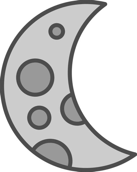 Crescent Moon Line Filled Greyscale Icon Design 43642296 Vector Art At