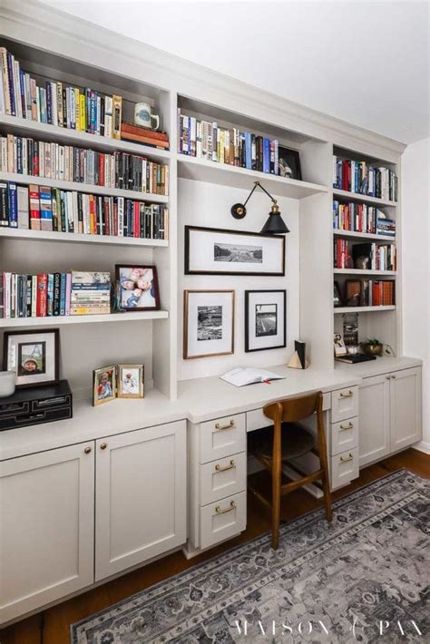 Built In Bookshelves With Desk In Home Office Maison De Pax