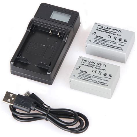 For Canon Nb 7l 1600mah 74v Battery And Charger For Canon Powershot G10 G11 G12 Sx30 Is Digital