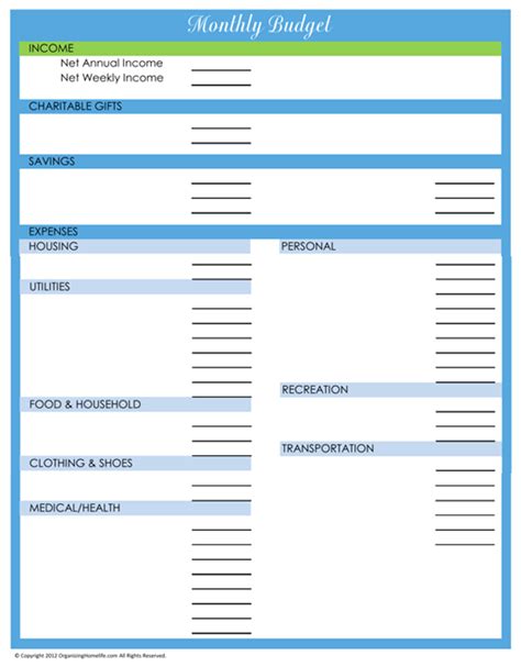 Dave Ramsey Monthly Budget Worksheet