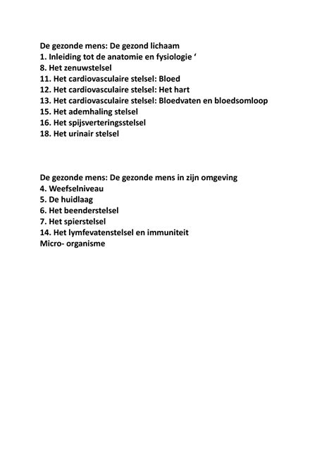 Samenvatting Anatomie En Fysiologie Een Inleiding Anatomie En