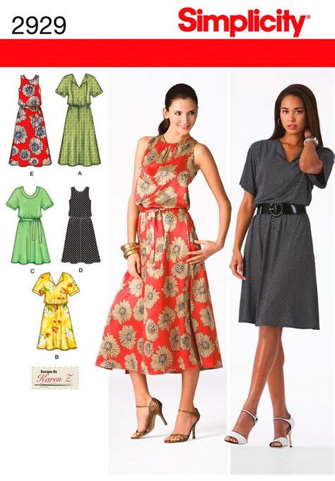 Misses Or Plus Size Dresses Sewing Pattern 2929 Simplicity Sewing