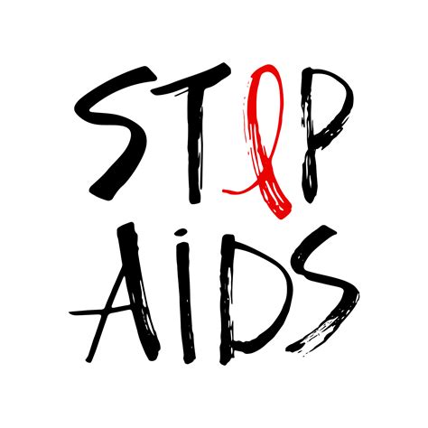 Stop Aids Handwritten Text Brush Lettering Poster World Aids