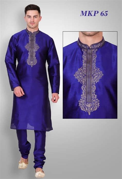 Embroidered Silk Fancy Kurta Pajama Size 38 48 Available At Rs 975 In