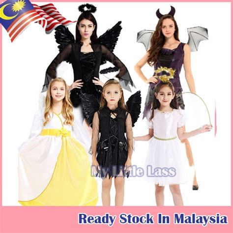 Halloween Adult Devil Dark Angel Dress Up Costume Fallen Angel Dress