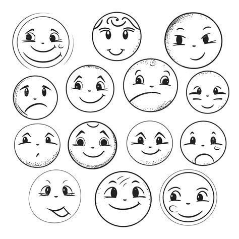 Smiley Face Black And White Drawing