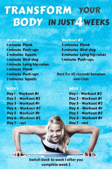 List Of 7 Workouts To Transform Your Body For Women Workout Plan