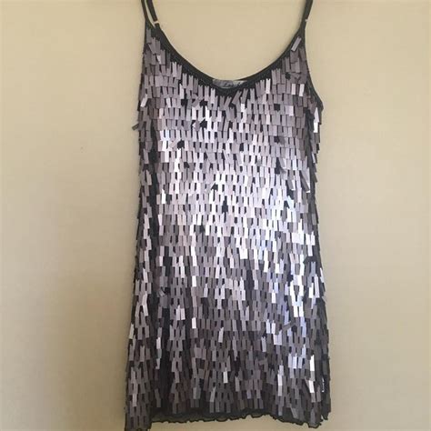 Louche Stunning Silver Sparkly Party Dress Labelled Depop