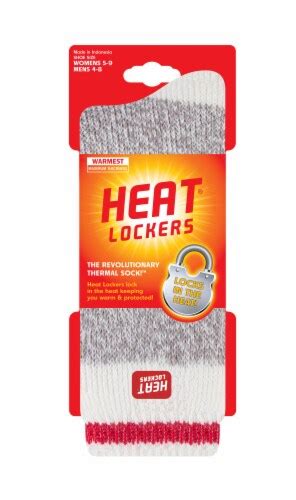 Heat Lockers Womens Warmest Cream Block Twist Crew Sock Grey 5 9